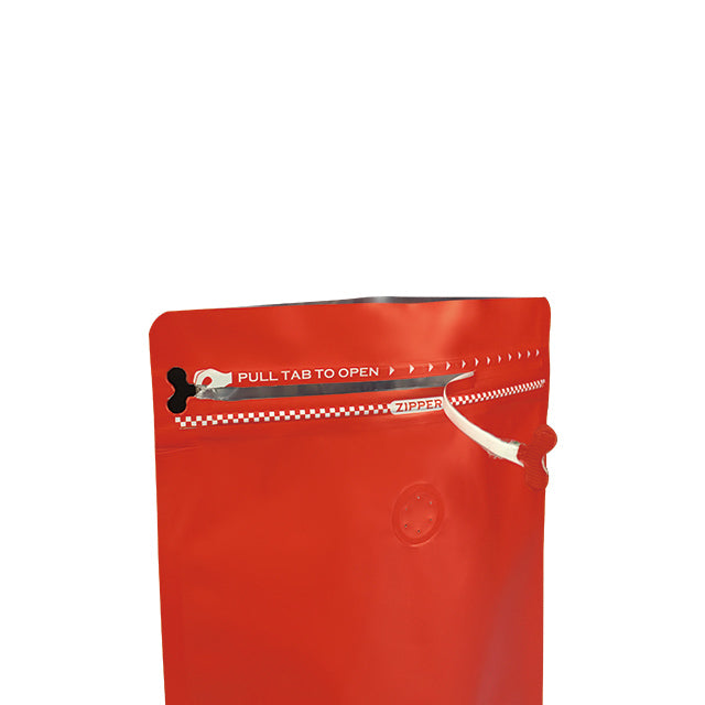 Bolsa de cafe roja con zipper