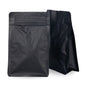 bolsa de cafe negra 250 gramos con base plana con valvula y zipper 