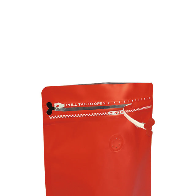 Bolsa de cafe roja con zipper 