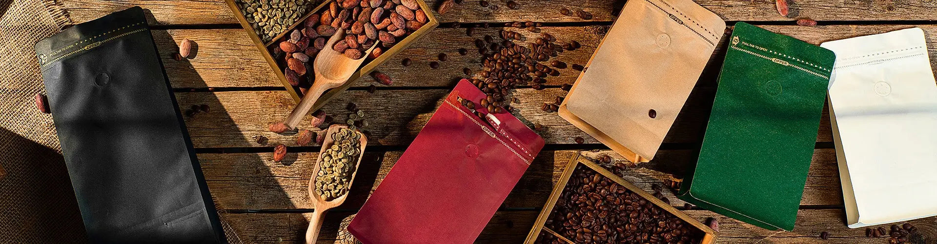 Bolsas de cafe con base plana 