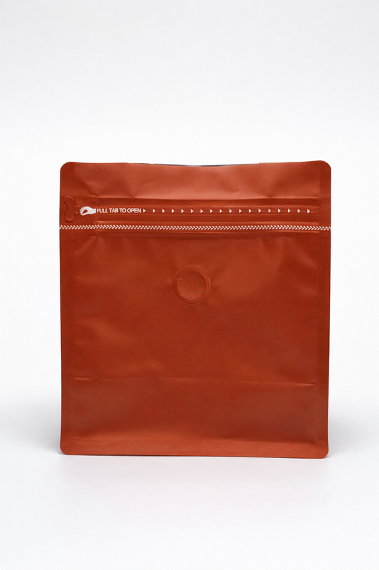 Bolsas para café: Rojo Teja 250g Box Bottom – Con Aluminio 250ud