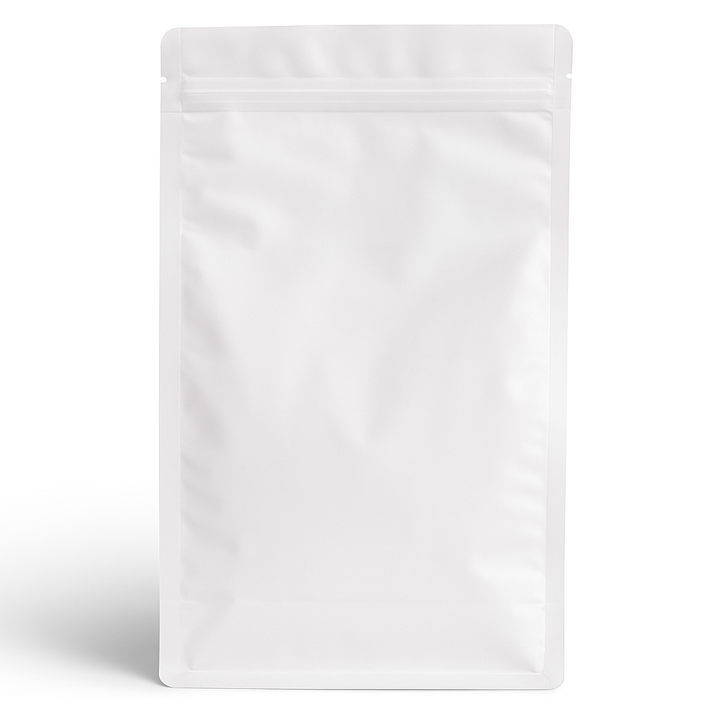 Bolsa para café: blanco 250 gr base plana - Reciclable  250ud