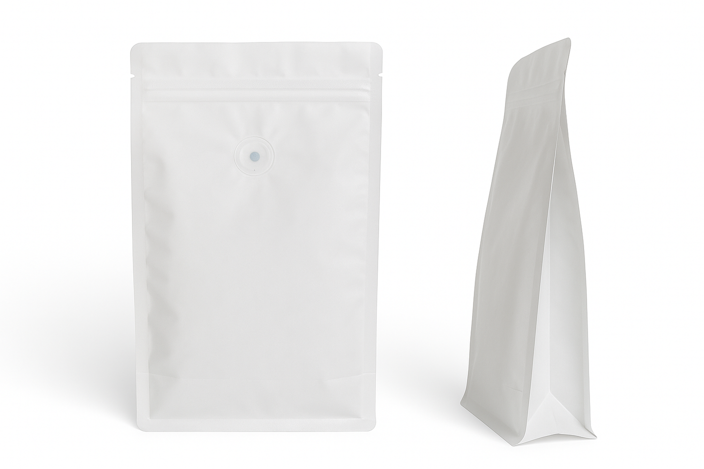 Bolsa para café: blanco 250 gr base plana - Reciclable  250ud