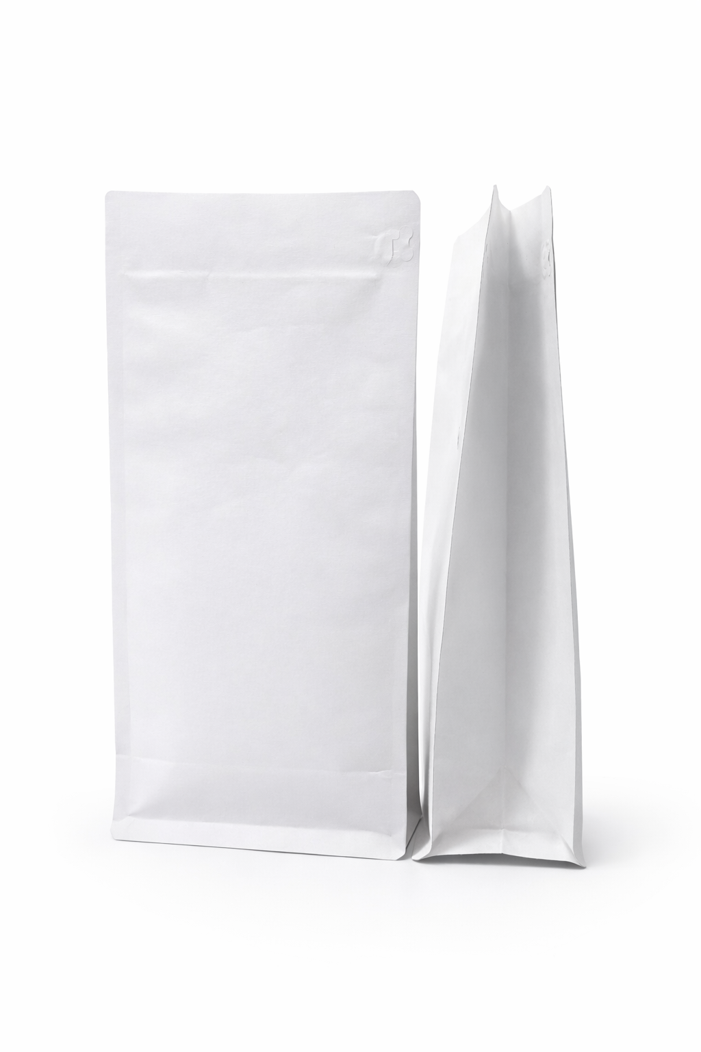 Bolsas para café: Papel Kraft Blanco 1KG Base Plana - Con Aluminio 250ud