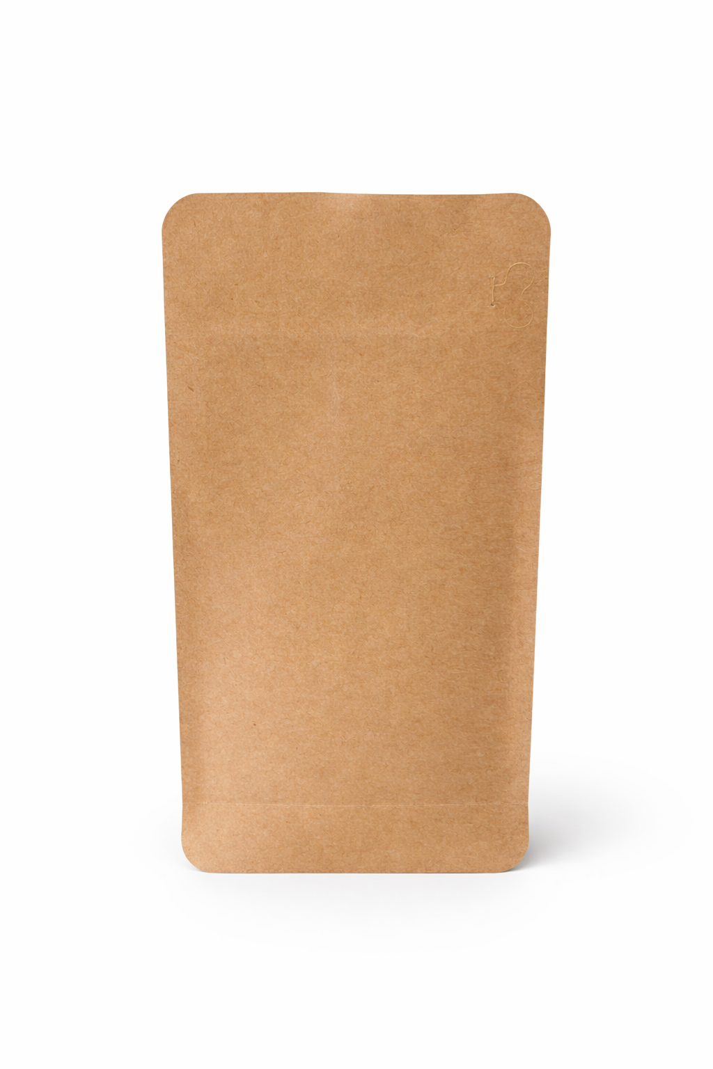Parte delantera bolsa 100 gramos color kraft para cafe de especialidad

