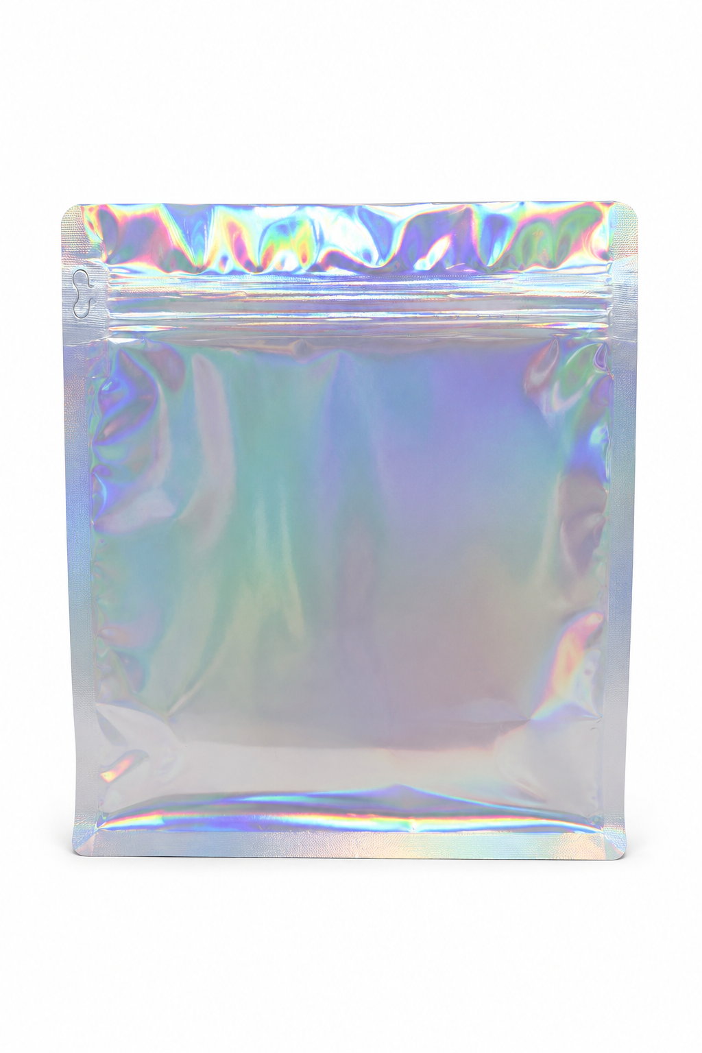 Bolsa para café holográfica 250g formato box bottom con válvula y cierre zip — vista frontal