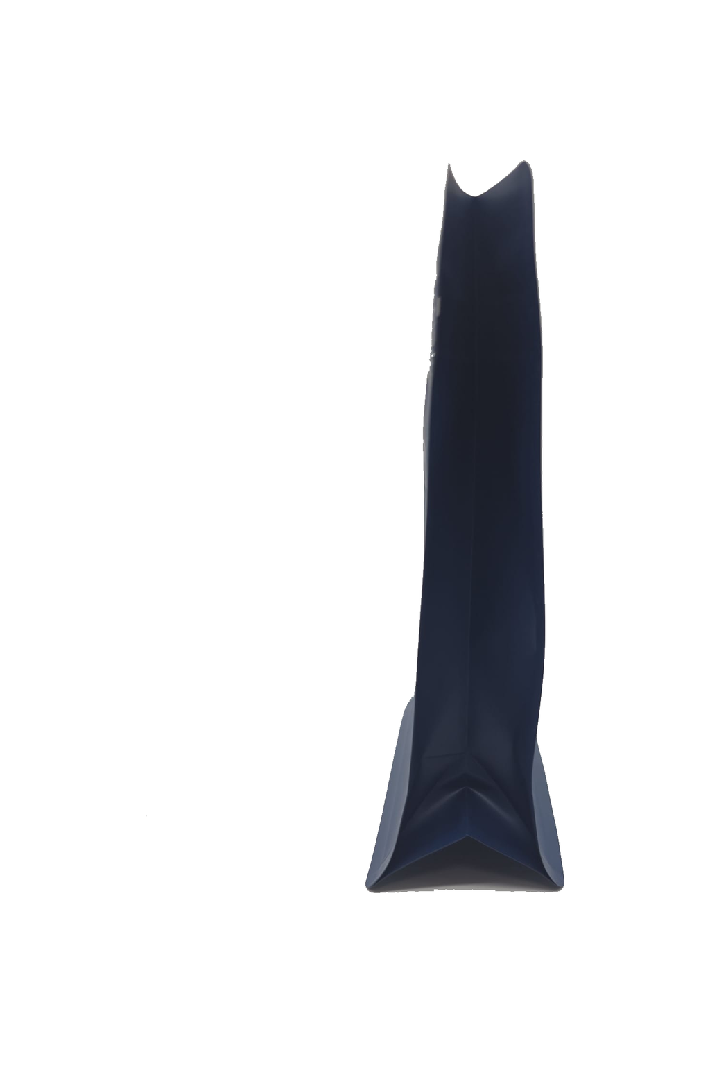 Bolsa para café azul oscuro 250g base plana — vista lateral