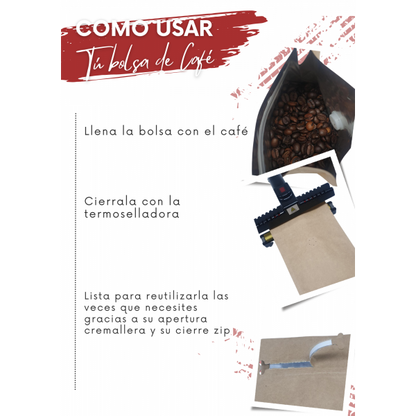 Coffee bags: Kraft Paper 250g Flat Base - With Aluminum 250 units