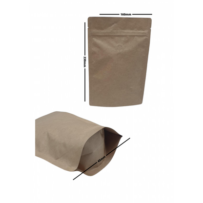 Coffee bags: Kraft paper 250g Doy Pack- With Aluminum 250 units 